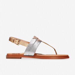 Cole Haan Ainslee Grand T Strap Sandal Silver, Gold, Rose Gold Size 9